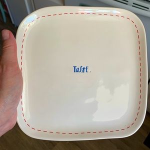 4 Rae Dunn 8” luncheon square plates.